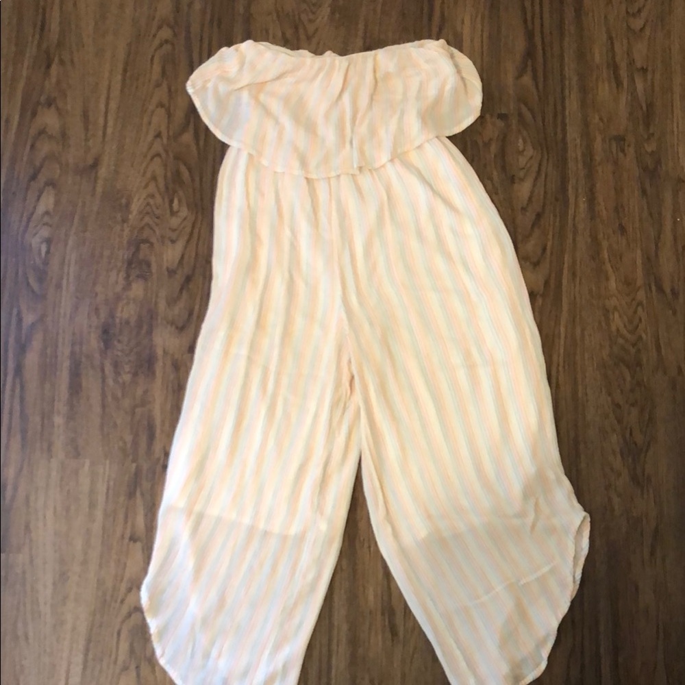 Striped Cream Jumpsuit